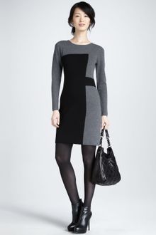 Milly Paneled Intarsia Sweater Dress - Lyst