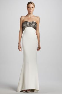 Notte By Marchesa Strapless Gown with Embroidered Bodice - Lyst