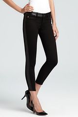 Super Hudson Jeans Leeloo Leather Color Block Skinny Crop