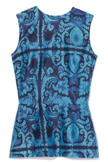 Vera Wang Ss Azure Damask Voile Top - Lyst