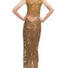 Vera Wang Ss Embroidered Lace Gown in Gold - Lyst