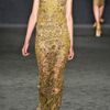Vera Wang Ss Embroidered Lace Gown in Gold - Lyst