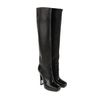 Yves Saint Laurent Smooth Leather Boots with Angled Square Toe and Mirror Accents At Pyramid Heel in Black - Lyst