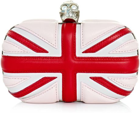 Alexander Mcqueen Tricolour Union Jack Clutch in White - Lyst