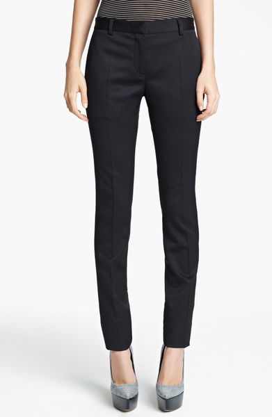 Burberry Prorsum Skinny Stretch Wool Pants in Black - Lyst