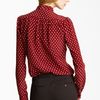 Burberry Prorsum Tie Neck Silk Blouse in Red (cherry) - Lyst