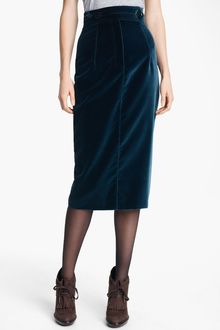 Burberry Prorsum Velvet Pencil Skirt - Lyst