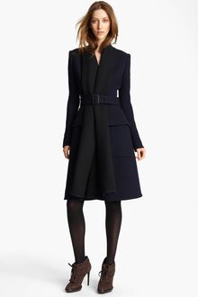 Burberry Prorsum Belted Drape Front Coat - Lyst