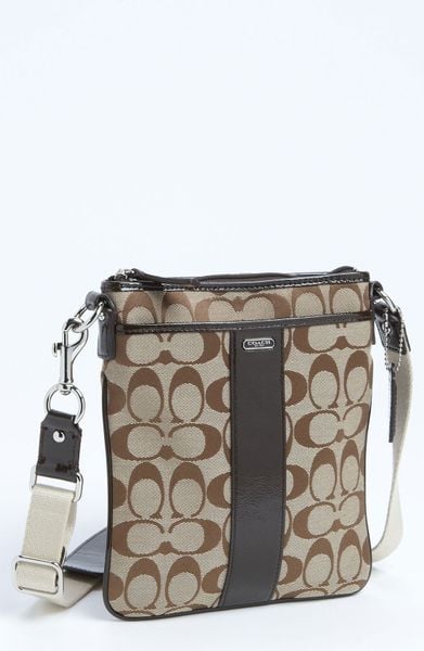 Coach Signature Swingpack Crossbody Bag in Brown (silver/ khaki/ mahogany) | Lyst
