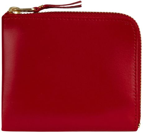 Comme Des Garçons Red Leather Coin Wallet in Red for Men - Lyst