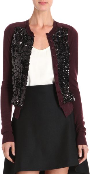 Diane Von Furstenberg Maryse Cardigan in Red (black) - Lyst