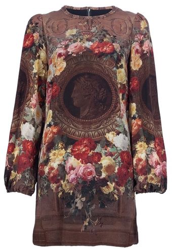 Dolce & Gabbana Floral Printed Silk Dress - Lyst