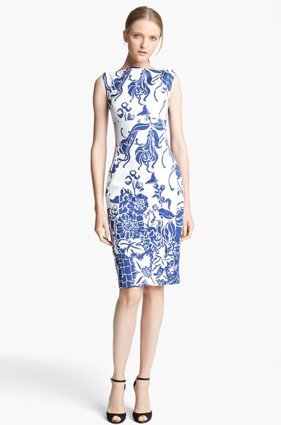 Emilio Pucci Print Dress in Blue (navy white) - Lyst