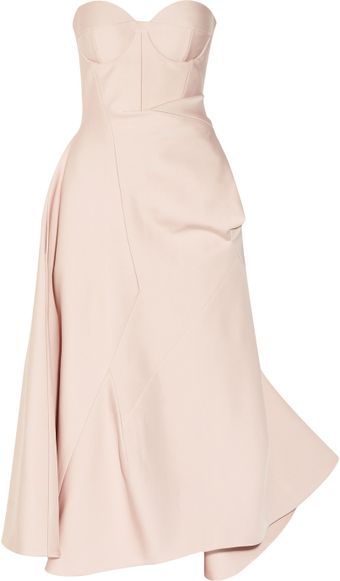 Jil Sander Madreperla Pleated Sateen Dress - Lyst