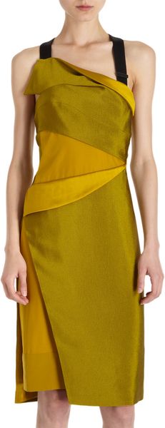 Narciso Rodriguez Halter Tback Dress in Green - Lyst