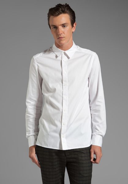 Richard Chai Arc Classic Button Down Shirt in White for Men - Lyst