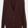 Topshop Studded Slouchy Cardigan in Red (burgundy) - Lyst