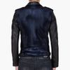 Balmain Midnight Blue Calfhair Padded Biker Jacket in Blue for Men (midnight) - Lyst