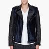 Balmain Midnight Blue Calfhair Padded Biker Jacket in Blue for Men (midnight) - Lyst