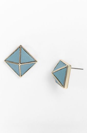 Belle Noel Leather Pyramid Stud Earrings - Lyst