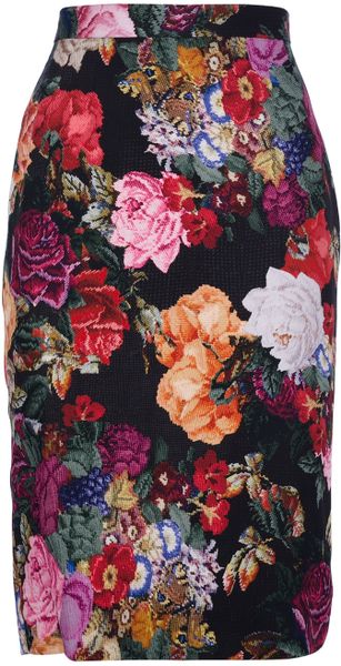 Dolce & Gabbana Floral Pencil Skirt in Floral - Lyst