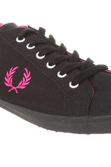 Fred Perry Twill Skinny Plimsole Blkred - Lyst