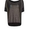 Mango Metallic Tshirt in Black (gold) - Lyst