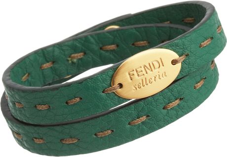 Fendi Selleria Bracelet in Green (gold) - Lyst