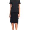 Giambattista Valli Ss Jersey Cotton Lace Sleeve Tee in Black - Lyst