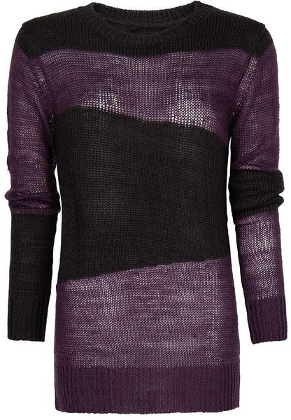 Mango Mohair Striped Sweater in Purple - Lyst