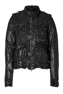 Neil Barrett Black Washed Leather Jacket - Lyst