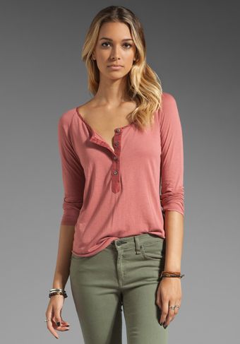 Textile Elizabeth And James Textile Elizabeth James Long Sleeve Bristol Henley - Lyst