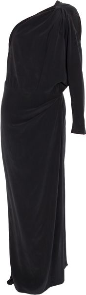 Acne One Shoulder Silk Maxi Dress - Lyst