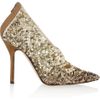 Oscar De La Renta Eva Sequined Satin Pumps in Gold (bronze) - Lyst