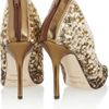 Oscar De La Renta Eva Sequined Satin Pumps in Gold (bronze) - Lyst