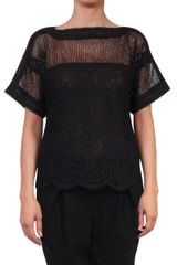 Valentino Couture Lace Tshirt with Braid Trimming
