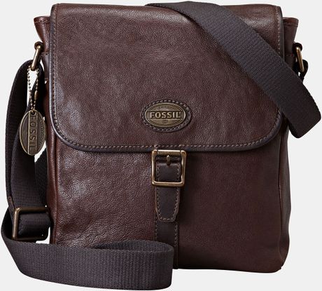 Fossil Estate City Crossbody Bag in Brown for Men (dark brown)