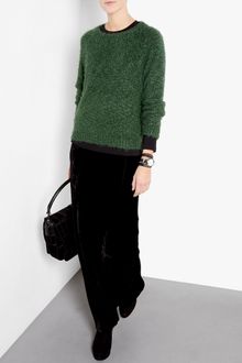 Ganni Silk Velvet Maxi Skirt - Lyst