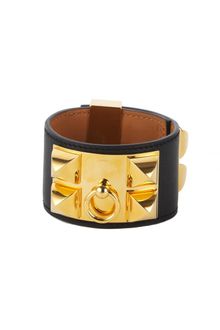 Hermes Hermes Black Collier De Chien Cuff - Lyst