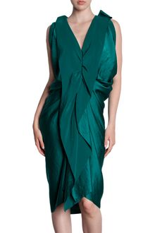 Lanvin Ruffle Front Sleeveless Dress - Lyst