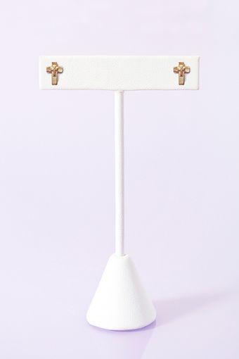 Nasty Gal Raised Cross Stud Earrings - Lyst