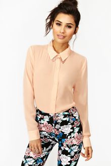Nasty Gal Ava Chiffon Blouse  - Lyst