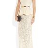Alessandra Rich Stretchcrepe and Lace Peplum Gown in White - Lyst