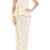 Alessandra Rich Stretchcrepe and Lace Peplum Gown in White - Lyst