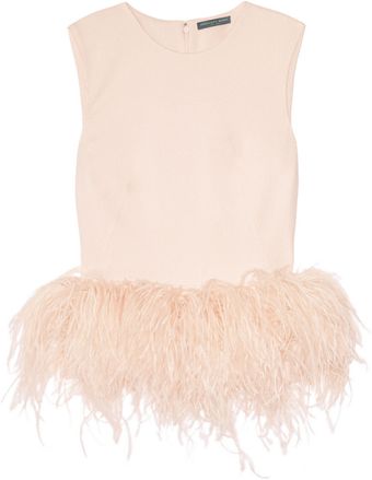 Alexander McQueen Silkcady and Feather Top - Lyst