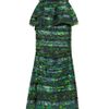 Alice + Olivia Tiered Silksatin and Chiffon Peplum Gown in Green - Lyst