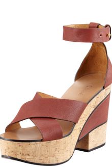 Chloé Crisscross Cork Platform Sandal - Lyst