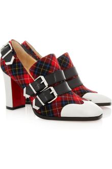 Christian Louboutin Anita 85 Buckled Tartan Pumps - Lyst