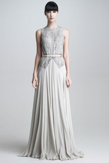 Elie Saab Beaded Bodice Gown - Lyst