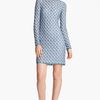 Missoni Long Sleeve Flame Stitch Dress in Blue (blue green white) - Lyst